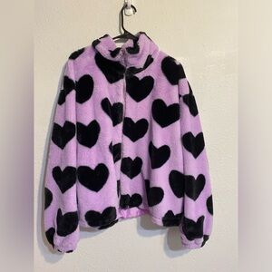 Plus size winter coat with hearts